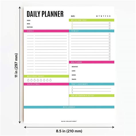 Bliss Collections Daily Planner With Undated X Mm Tear Off