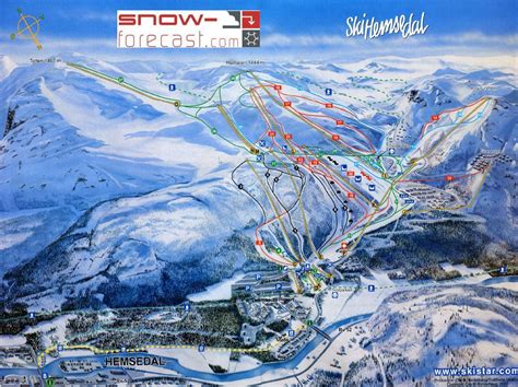 All rooms have kitchens and fireplaces. Hemsedal Piste Map / Trail Map