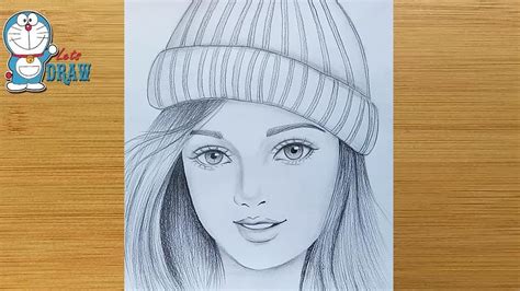 How To Draw A Girl Wearing A Hat Easy Drawing Ideas For Beginners Easy