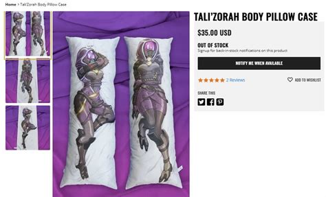 Biowares Mass Effect Tali Body Pillow Sells Out