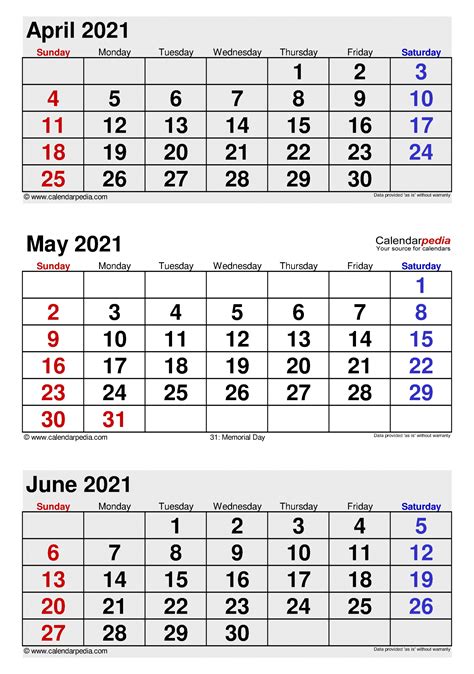How To 2021 Printable Calendar 4 Months Per Page Get