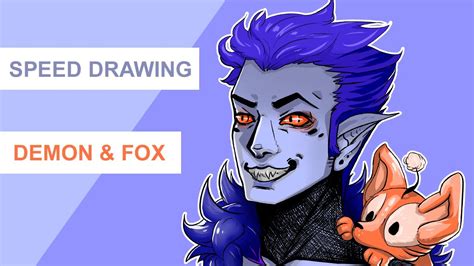 Demon And Fox Speed Drawing Youtube