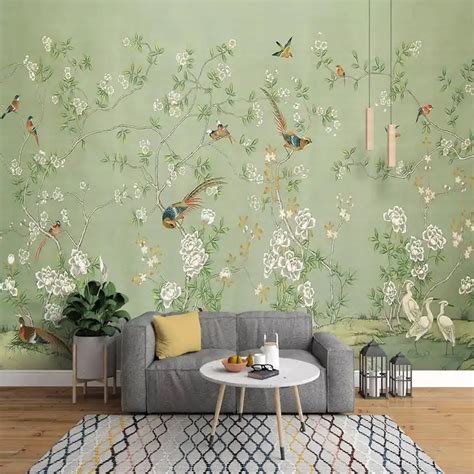 Custom Photo Wallpaper Mural Flower Bird Magnolia Living Room Tv