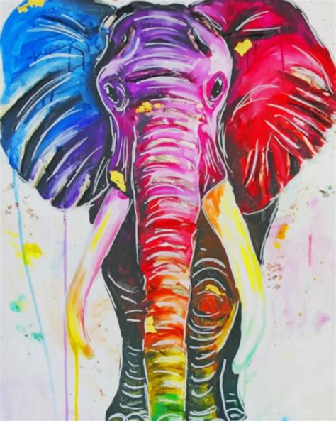 Colorful Elephant Paint By Numbers Numeral Paint Kit