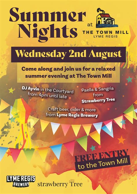 Summer Nights At The Town Mill Lyme Regis Town Council