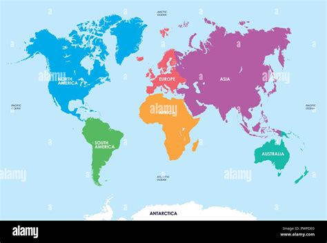 Continents Of The World Map Vector Illustration For Your Design Stock