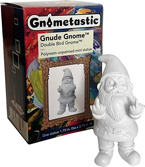 Gnometastic Gnude Mini Gnomes Double Bird Unpainted Gnome Statue
