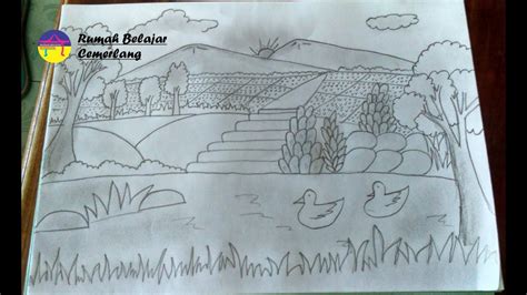 :dkali ini, di episode belajar menggambar, kita akan belajar menggambar kepala & wajah! Sketsa Gambar Pemandangan Pegunungan [ Belajar Menggambar ...