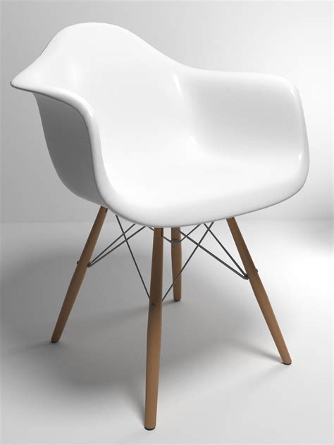 Eames Style Molded Plastic Chair 3d Model Cgtrader