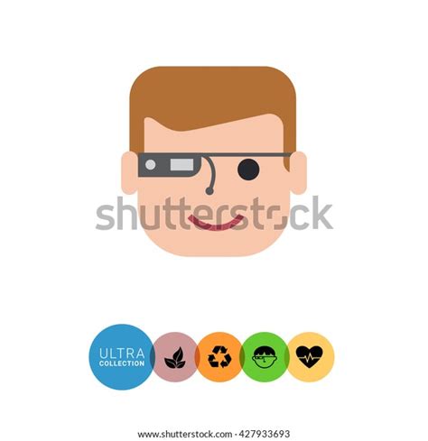 Man Wearing Smart Glasses Stock Vector Royalty Free 427933693