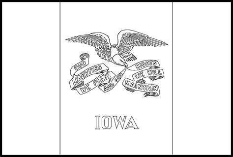 Iowa Flag Coloring Page State Flag Drawing Flags Web