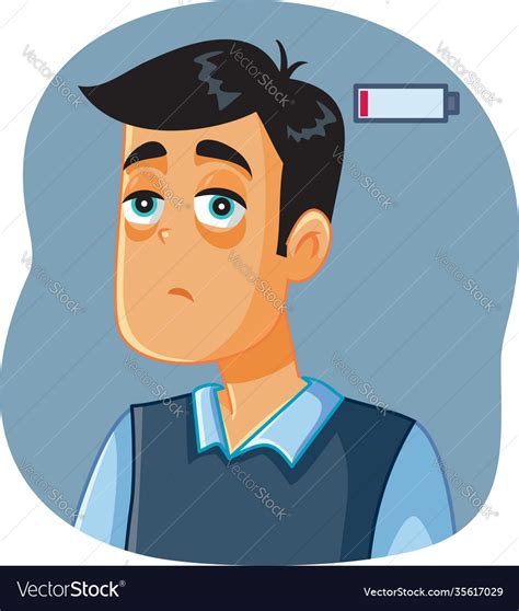 Tired Man Feeling Exhausted And Sleepy Royalty Free Vector