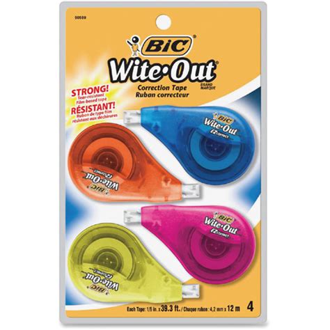 Bic Wite Out Correction Tape Pack Of 4 Correction Tape Dispensers