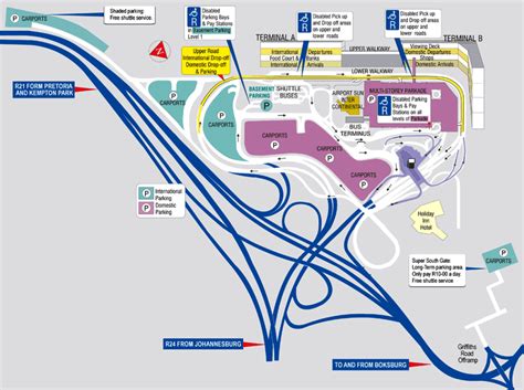 Terminals Layout Of Johannesburg International Airport Airport Layouts