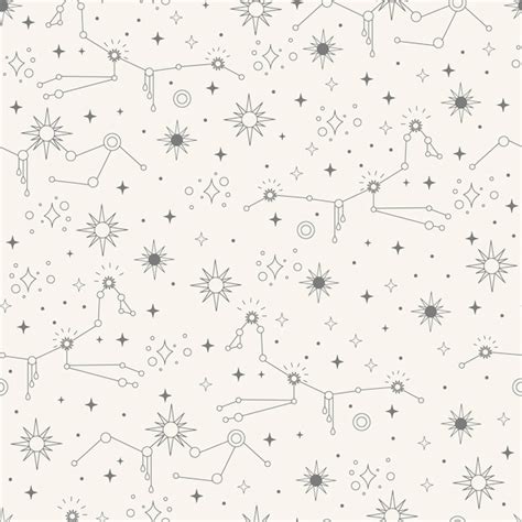 Premium Vector Star Constellations Magic Seamless Pattern Vector