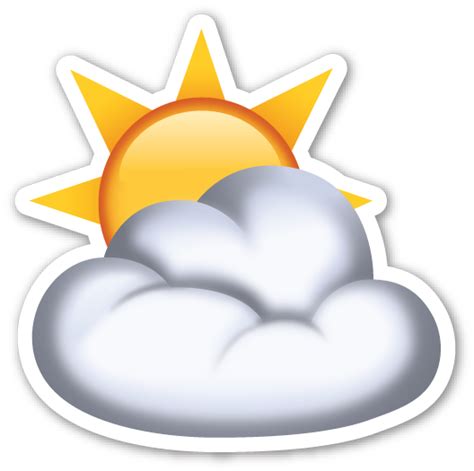 Sun Behind Cloud Emojis Suns Emoji Stickers Cloud Emoji Emoji