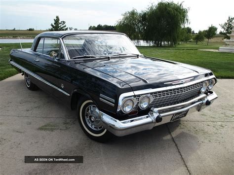 1963 Chevrolet Impala Sport Ss 409 340hp Black On Black Stunning