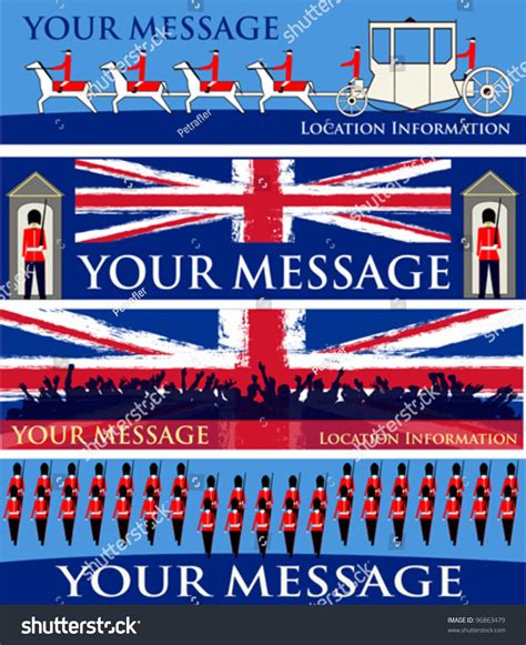 Jubilee Banners Set Of Vector Templates For A British Royal