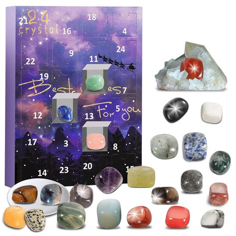 buy ramxcion advent 2023 rocks 24 days natural crystal agate stone minerals and fossils advent