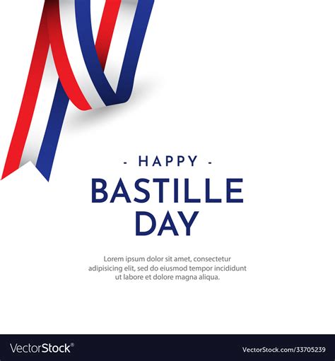 Happy Bastille Day Celebration Template Design Vector Image