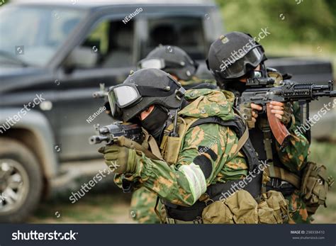 Russian Special Forces Operators Uniform Bulletproof Stock Photo