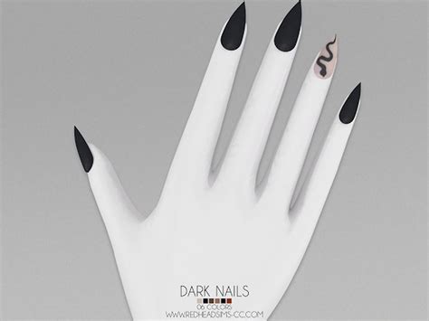 Dark Nails From Red Head Sims Sims 4 Downloads