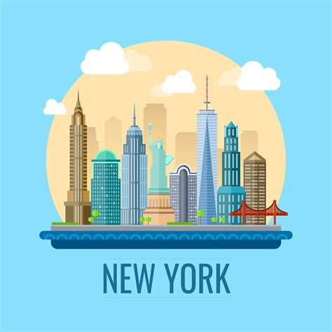 America New York City Vector Background City Illustration Vector Art