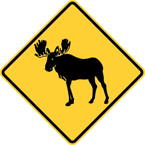 File Mutcd W11 21 Svg Moose Crossing Sign Png Clipart Full Size