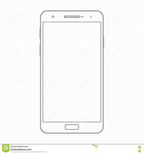 Vector Smartphone Outline Template Phone Icon Stock Vector