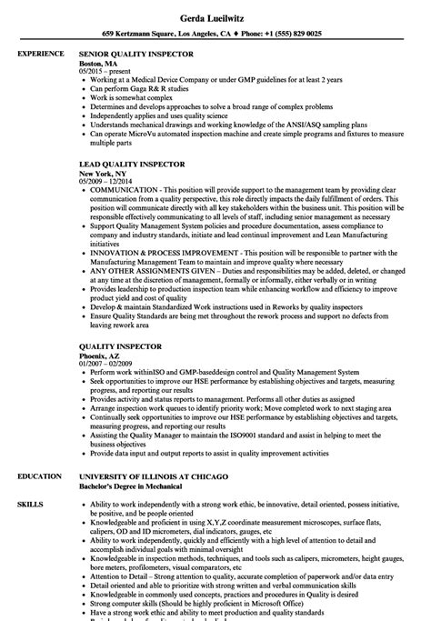 Sample resume for a medical assistant. Quality Inspector Resume Samples | Velvet Jobs