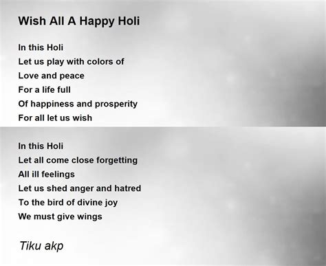 Wish All A Happy Holi Poem By Anil Kumar Panda Poem Hunter