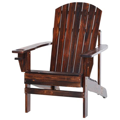 Outsunny Outdoor Classic Wooden Adirondack Deck Lounge Chair With