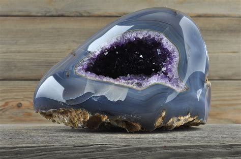 Polished Uruguayan Amethyst Geode With Agate Gs3p 008