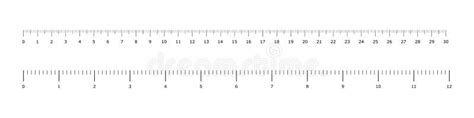 Metric Inch Rulers Vector Isolated Measure Elements Metric