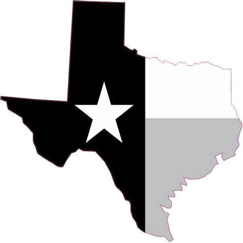 4in X 4in Die Cut Black And White Texas Sticker Vinyl State Flag Decal