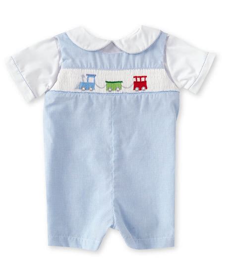 Petit Ami Baby Boys 3 24 Months Gingham Short Sleeve Peter Pan Collared
