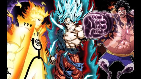Cool Luffy And Naruto And Goku Goku Luffy And Naruto Poster Images