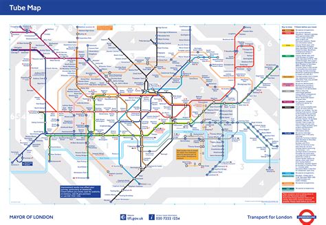 Large Detailed Tube Map Of London City London City Large Detailed Tube