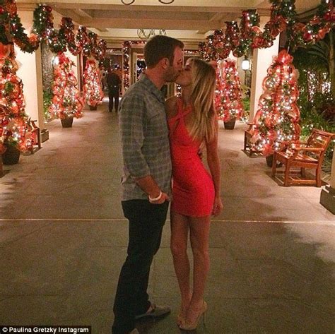 Kiss Red Dress Paulina Gretzky Dustin Johnson Photo