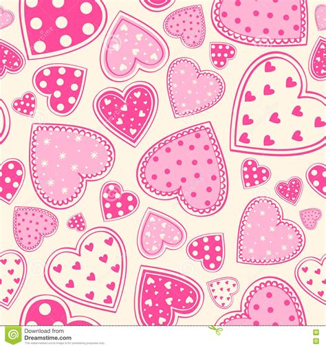 Pink Hearts Seamless Background Stock Vector Illustration Of Lovely
