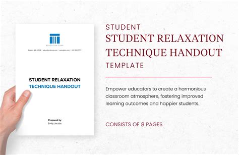 Student Relaxation Techniques Handout Template Download In Word