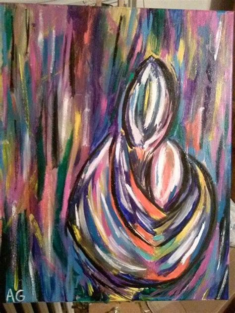 16x20 Acrylic Mother And Child On Etsy Abstract
