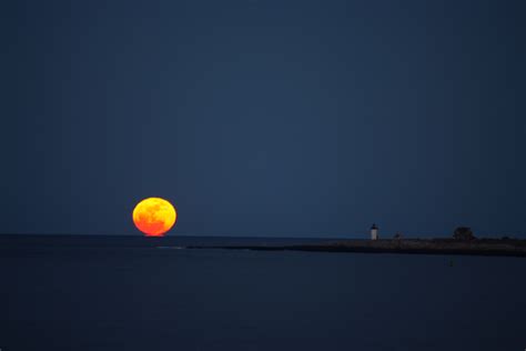 Full Moon Rises Over Straightsmouth Island New England