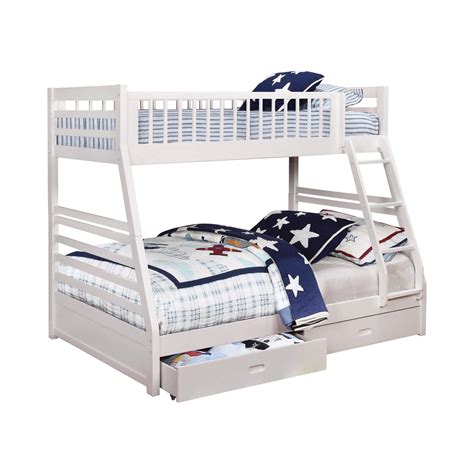 Ashton Twin Over Full 2 Drawer Bunk Bed White Coaster Fine