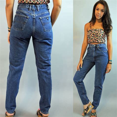 80s High Waisted Jeans Womens Vintage Guess Jeans Distressed Etsy
