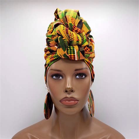 Kente Head Wrap African Head Wrap African Scarf African Etsy Canada