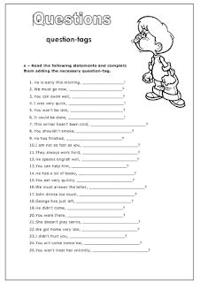 tag questions worksheet  english printable worksheets