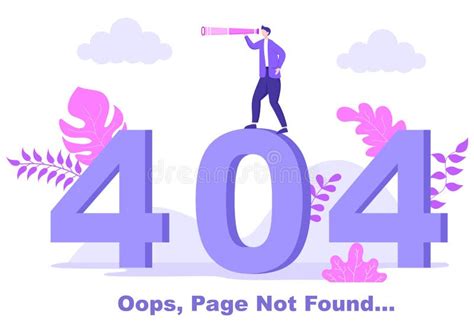 Error And Page Not Found Vector Illustration Lost Connect Problem Warning Sign Or Site