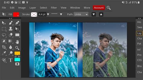 Photopea Editing Mobile📱 Blue Tone Photo Editing By Photopea Preset