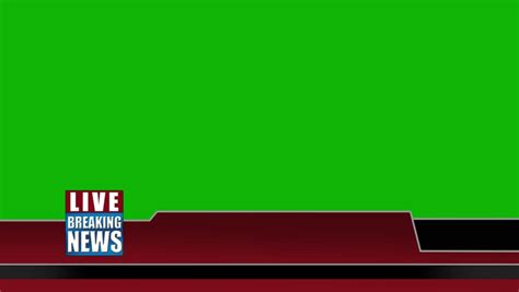 Live Breaking News Lower Third Graphic For Titles Green Screen
